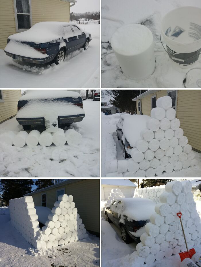 "My roommate left on a cruise for a week, right before all these snowstorms. I decided to play a little prank on him."