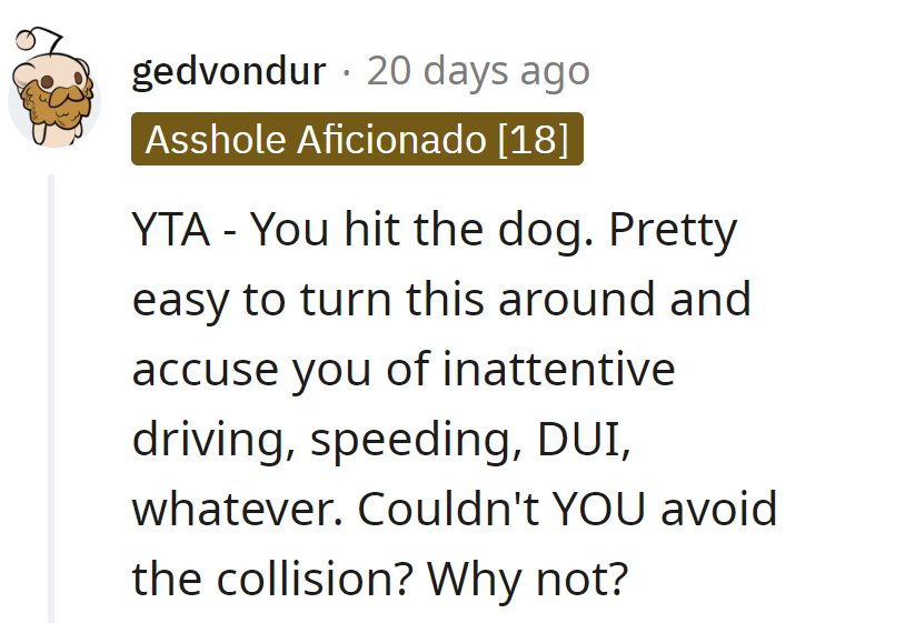 Shifting blame won't save them. Accusing them of inattentive driving is just a pit stop away.