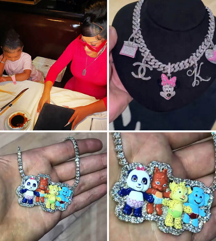 22. Cardi B and Her Husband Offset Enjoy Spoiling Their 3-Year-Old Daughter Kulture A with Diamond-Encrusted Necklaces.