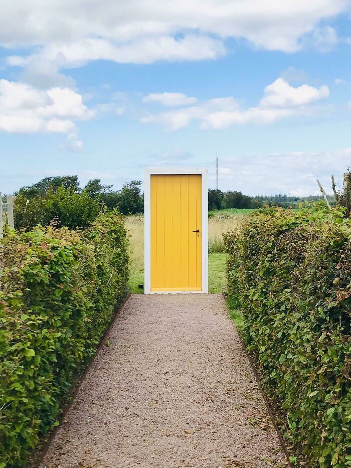 32. Stumbled upon a door leading to a field in Denmark.