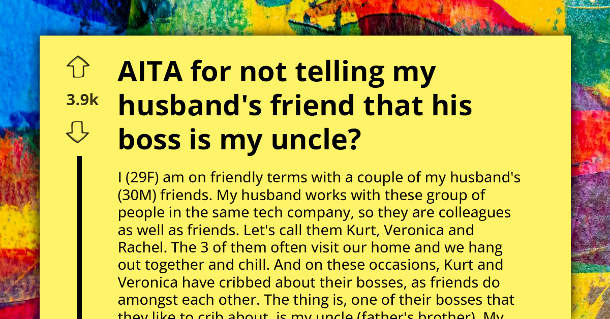 Wife Empathically Listens to Husband's Work Friends Vent About Their Boss Without Revealing That "Stingy Old Boss" Is Her Uncle