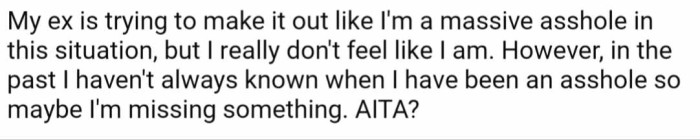 Naturally, when one is in a dispute with their ex over their children, he turned to Reddit for advice