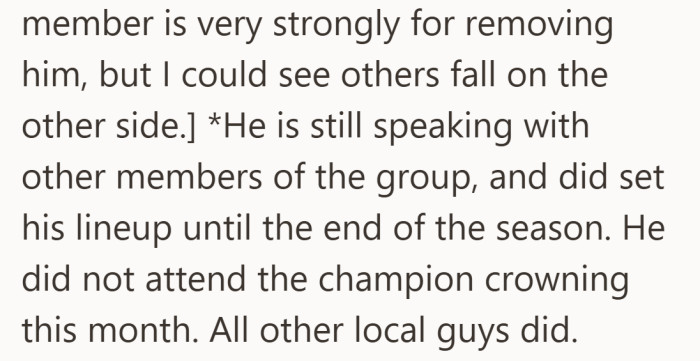 Not everyone saw it the same way. The group stayed connected, but something clearly shifted.