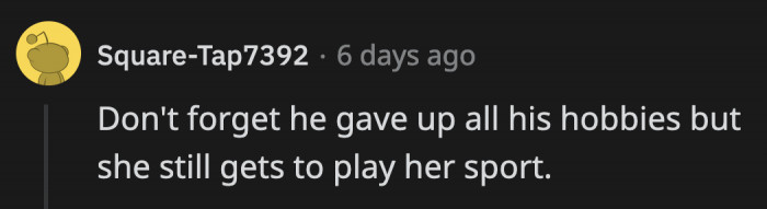 He has sacrificed so much for his wife already, but she still thinks he is unsupportive and jealous of her university life.