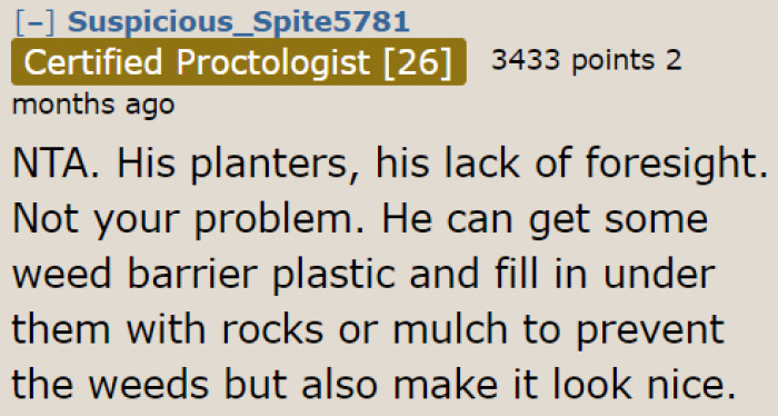 There are many ways for the OP's neighbor to resolve the problem.