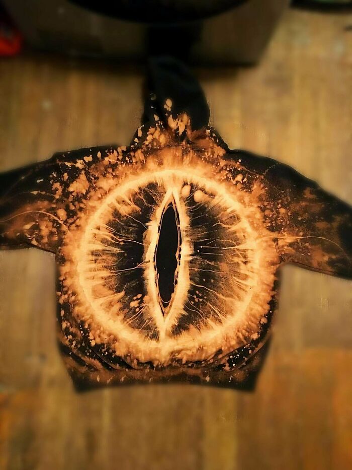 4. Lord of the Rings / Eye of Sauron Hoodie Painted with Bleach by Me!