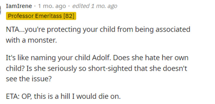 Many people agreed that he was NTA, though, because of the way he is handling this. He's trying to protect his child, and he understands the potential consequences of this decision.