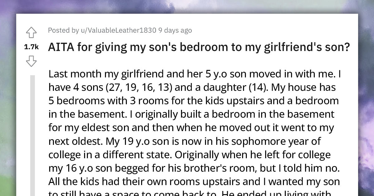 Man Asks If It Is Wrong To Give His Son's Room To His GF's Son