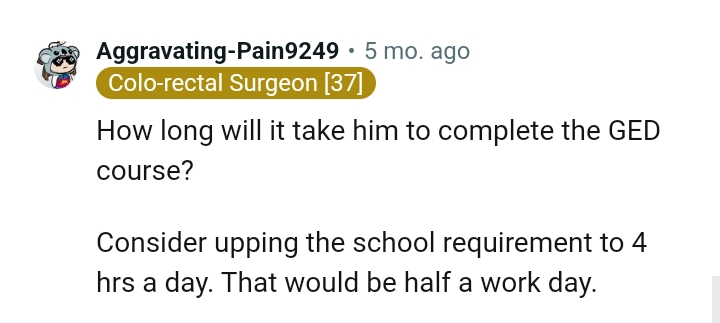 The OP should increase the school requirement