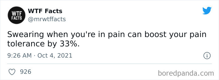 38. Swearing while in pain