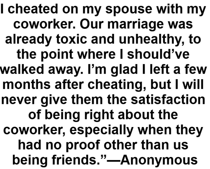 5. Cheating in the midst of a toxic marriage