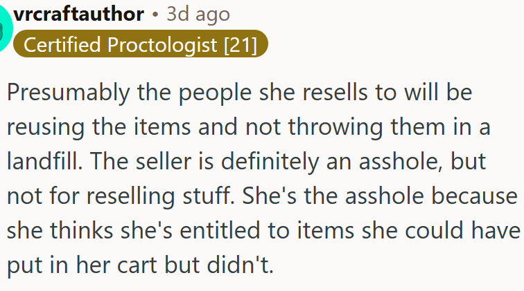 She's the a**hole because she thinks she's entitled to some items