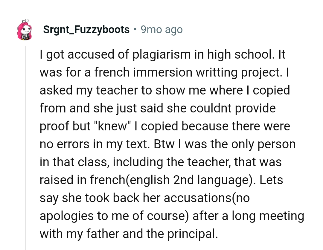 Another Redditor who got accused of plagiarism