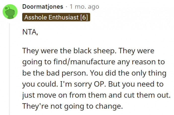 14. OP did the right thing for his own life