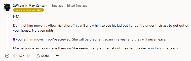 Don't let him move in