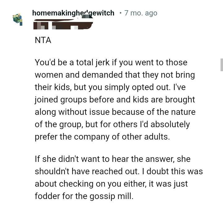 She shouldn't have reached out