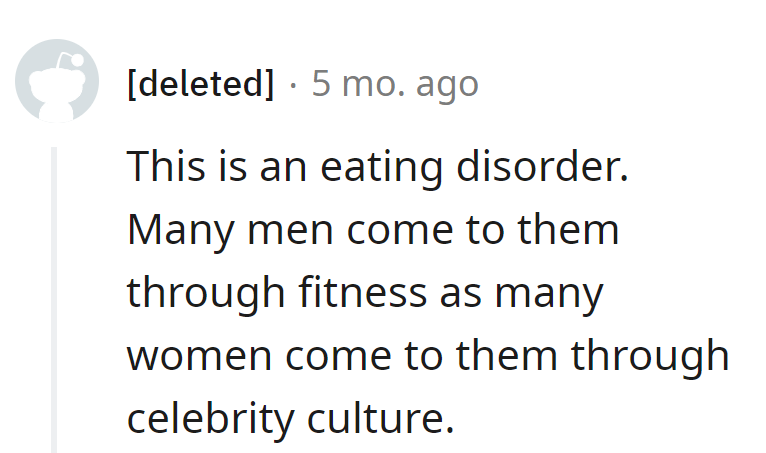 Fitness for men, celebrity culture for women—sounds like eating disorders have a diverse recruitment strategy!