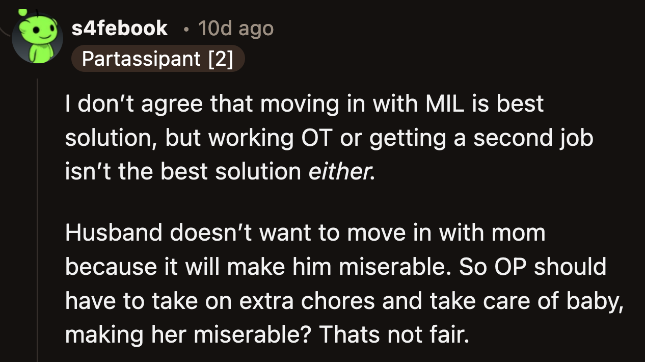 Neither of their choices would have been great for the other. What they failed to do was communicate and find middle ground.