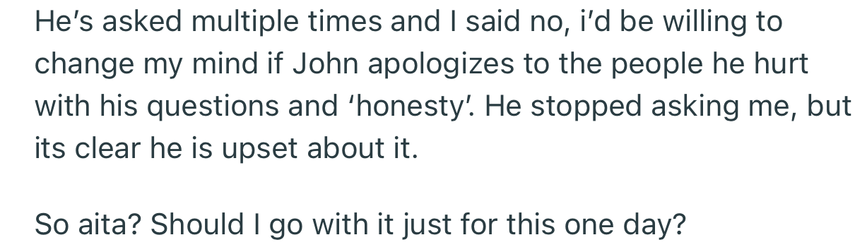 OP's son has asked multiple times to have John over, but OP is standing their ground