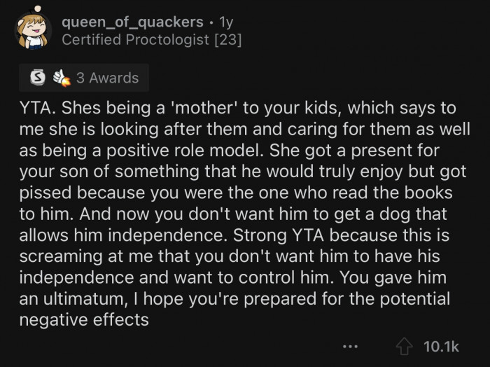 Here's how the Reddit community reacted to u/No-Dog18493aita's post: