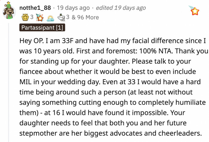 At least OP's daughter knows her dad will always have her back