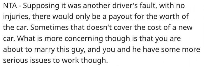5. She should be concerned about getting married to him.