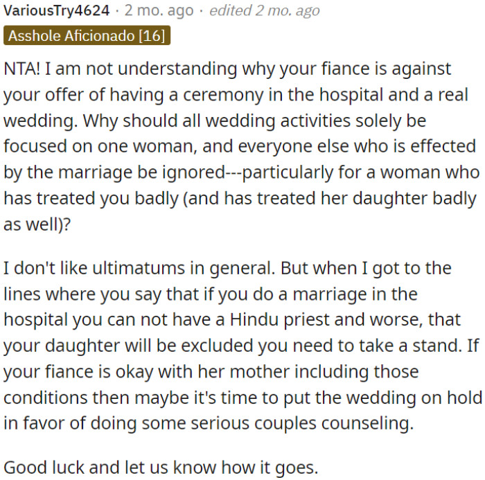 It might be time for OP to pause the wedding plans and opt for couples counseling