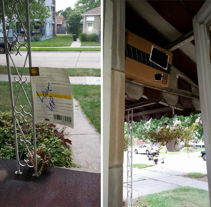 UPS delivery driver calls maintenance to fix a blocked instruction issue
