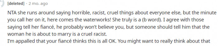 9. Someone should notify the fiancé about her
