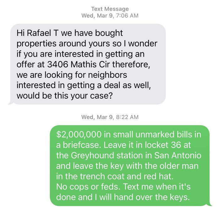 38. My Number Is On Some Real Estate Listing, Been Getting These Texts For Years