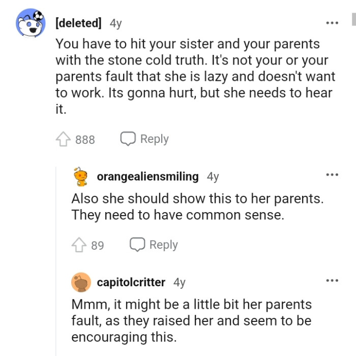 She needs to hear it