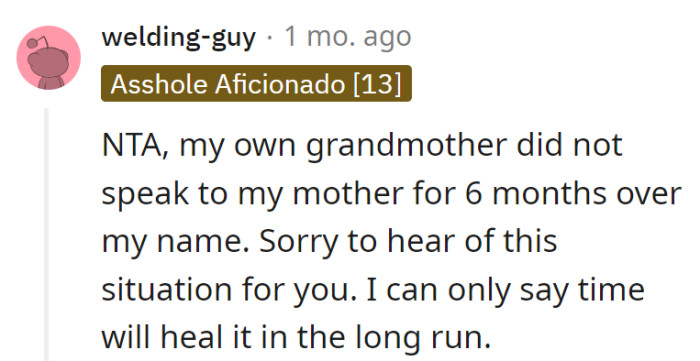Six months of silence for a name? That's a longer drama than most TV shows! NTA, here's to a speedy resolution in the family sequel.