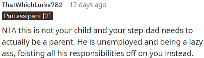 Stepdad must step up.