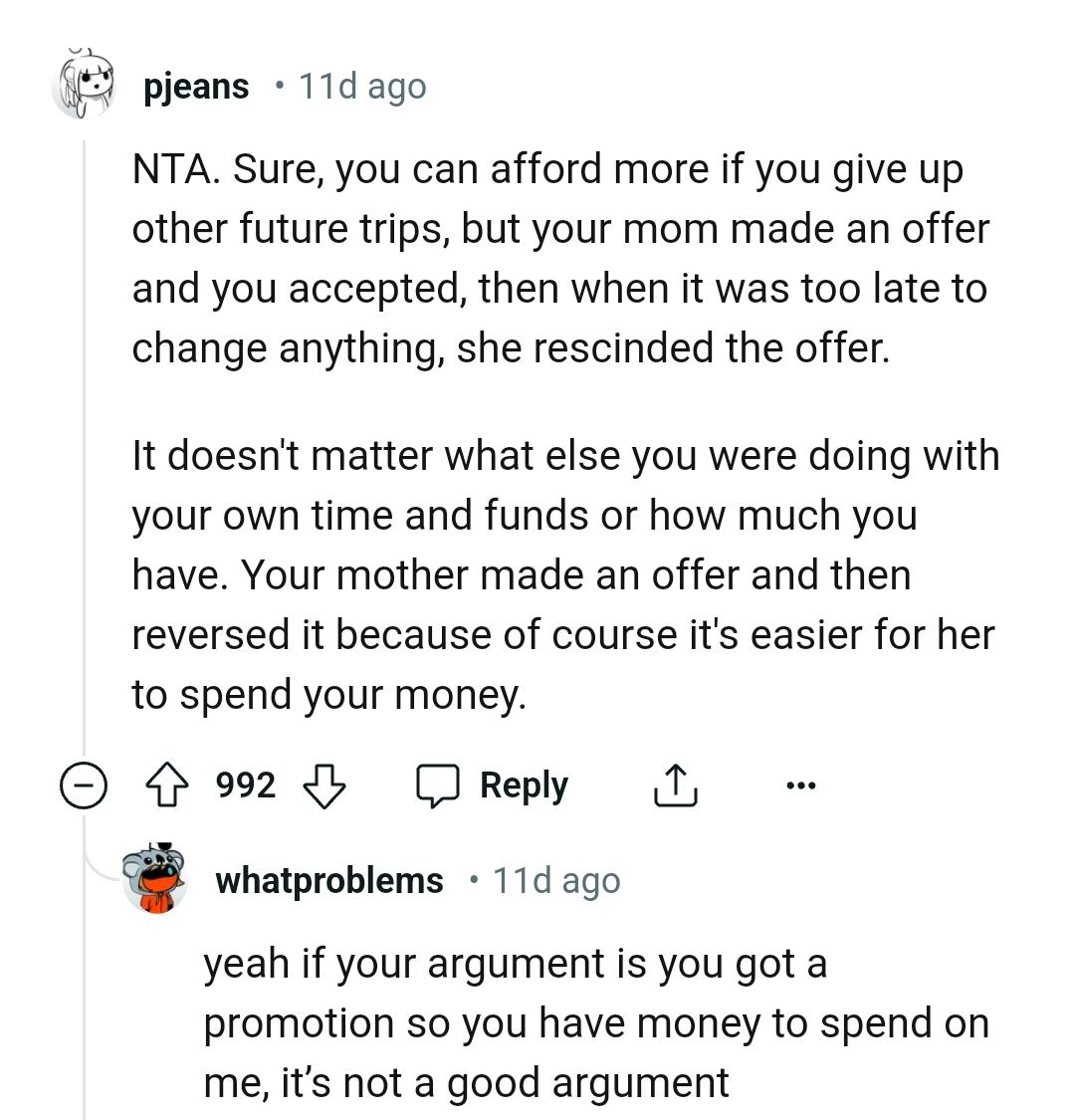 She was the one who made an offer