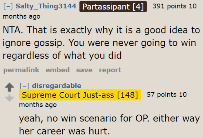 Some Redditors believe that the OP isn't at fault.