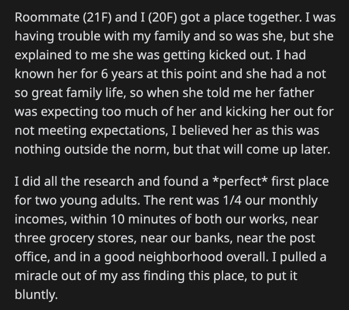After shelling out a large sum of money at the last minute, OP had $50 left. She wouldn't get paid soon from her new job.