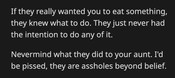 The drama could have been avoided if they had refrigerated OP's food as instructed.