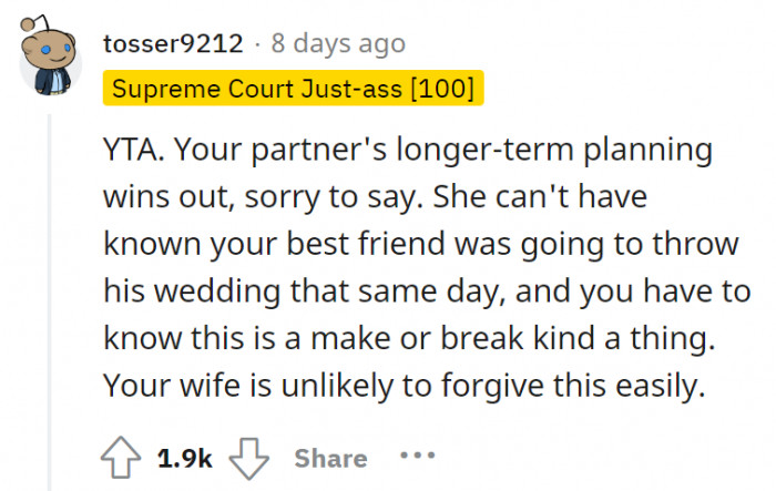 Seeing the circumstances... well, yeah, good luck trying to make amends with your wife, OP!