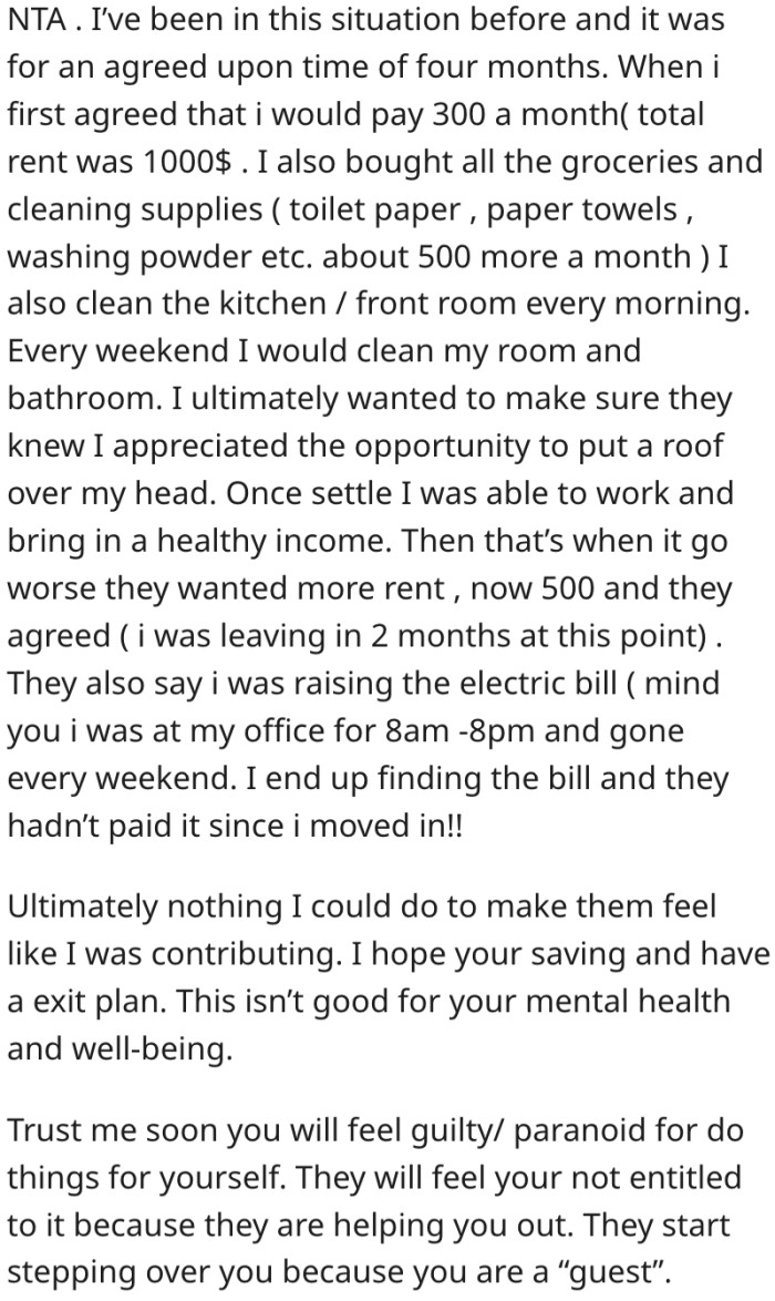 5. Things will get worse if she doesn't move out.