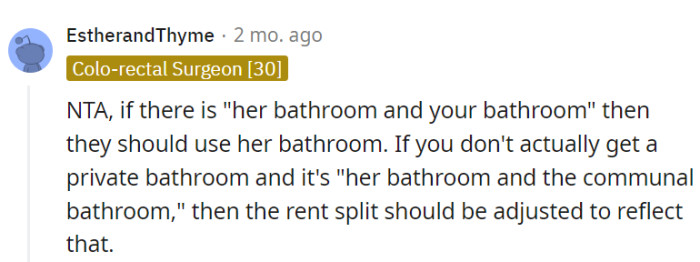 It's a classic case of bathroom geography.