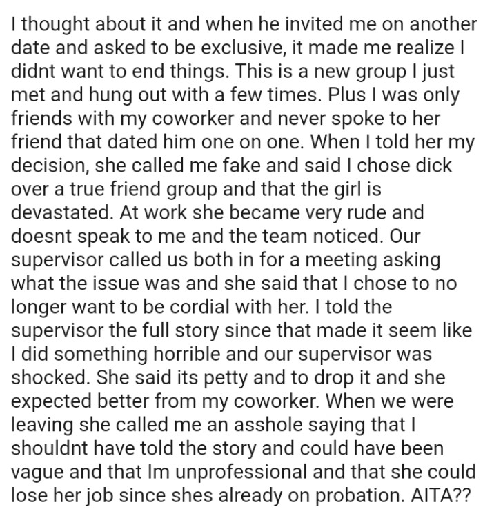 At work, OP's coworker became very rude and didn't speak to her, and the team noticed