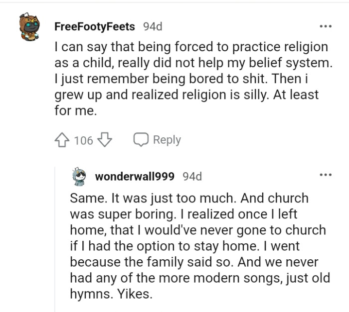 This Redditor grew up to realize religion is silly