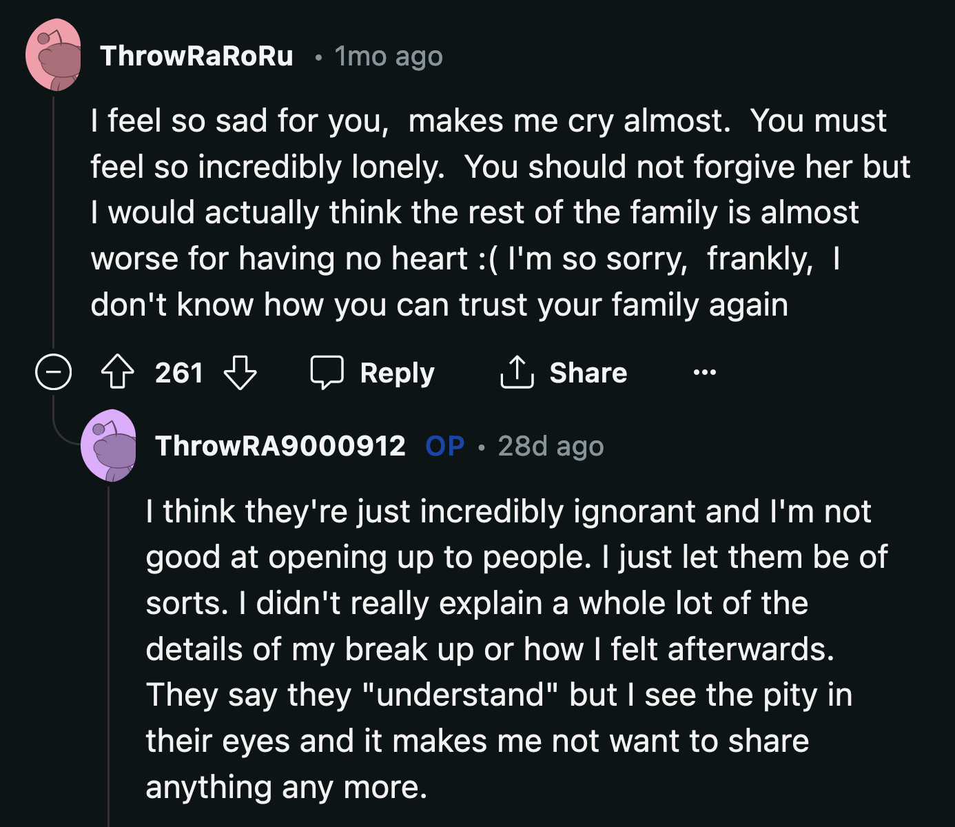 Despite how her family treated her these past years, OP was determined to see the best in them and tried to explain to Redditors why they were so dismissive of her.