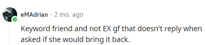 But the key difference here is the word 