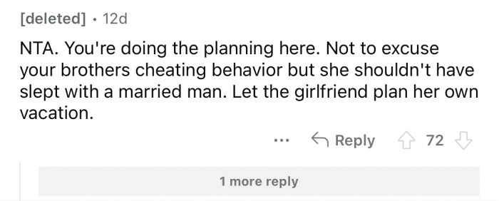 The GF can plan her own vacations separately.