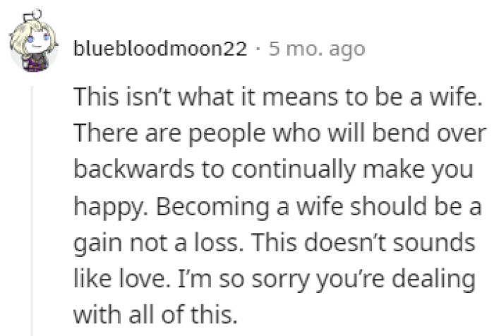 Becoming a wife is a gain