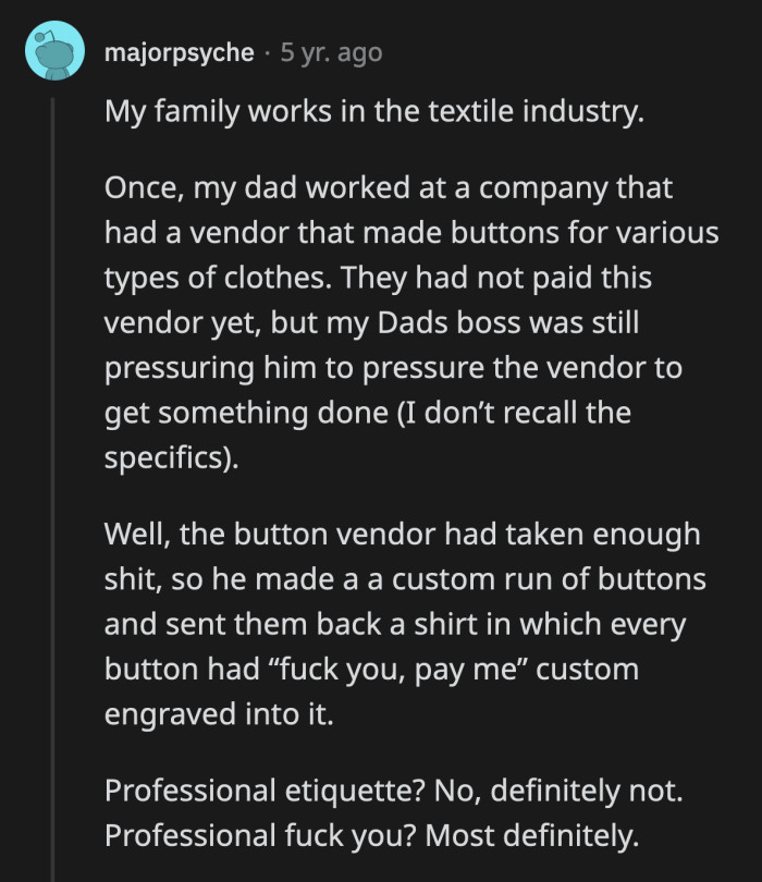 8. The commitment to this eff you is admirable.