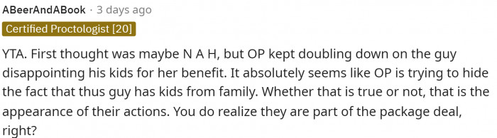 OP just doesn't understand, and her boyfriend should definitely tell her where her place is.