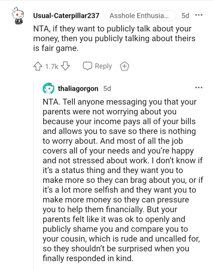 We've gathered some of the topmost comments from other Redditors for you to read through below