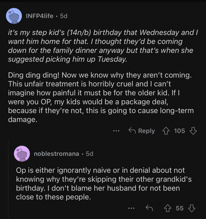 Op should consider her kids as a package deal.